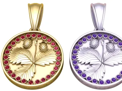 Botanical Leaf Coin Pendant 3D Printable Model 3D print model