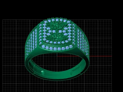 Print Ready STL 3DM  Gents Rings Diamond Men Ring  3D print model 130