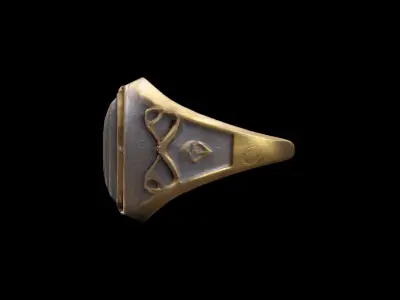 High 3d Render Artificial Signet Ring 3D model