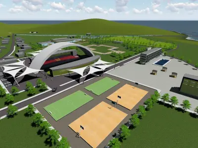 a village project for development 3D model