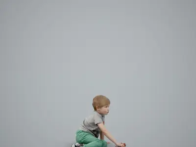 Casual Boy Playing with Toy Car CBoy0003-HD2-O03P01-S 3D model