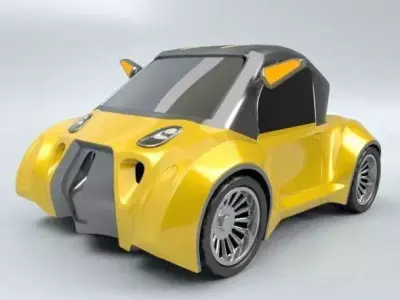 Cute futuristic concept car 3D model