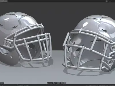 Modern Football Helmet Simplified 3D print model