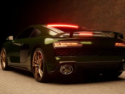 Low poly Audi R8 2019 without logo Low-poly 3D model