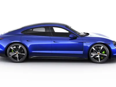 Porsche Taycan Turbo S 2020 with interior 3D model