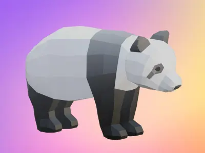 Low poly panda Low-poly 3D model
