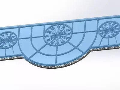 3D CNC glass roof architectural art for villas and townhouses 3D model