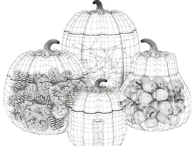 Glass pumpkins 3D model purchase