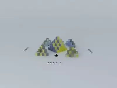Cubic Step Pyramid 3D model