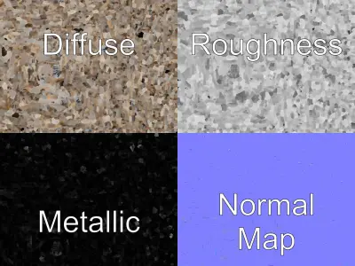 Cracked Government Building Ruin model pack Low-poly 3D model