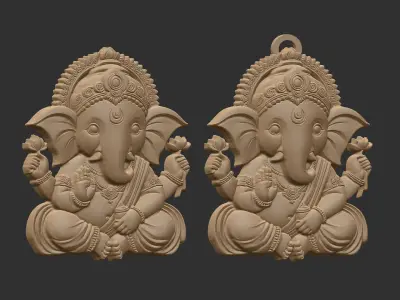 Lord ganesha pentant and cnc model 3D print model