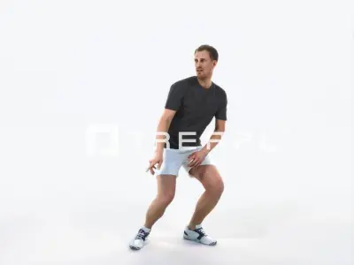 Mistery 08D Football Changing Direction Sports Man Low-poly 3D model