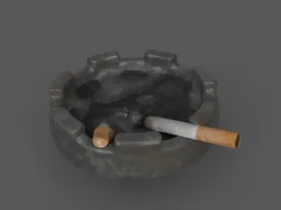 Used Ashtray Free low-poly 3D model