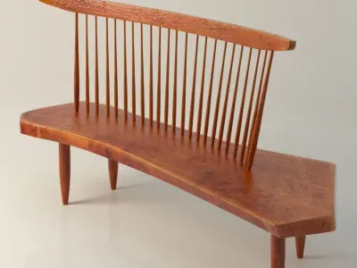 Nakashima Bench Chair 3D model