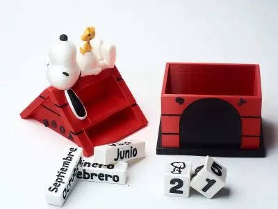 Snoopy and Woodstock Perpetual Desk Calendar 3D print model