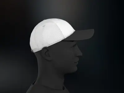 Black And White Basketball Hat  Low-poly 3D model