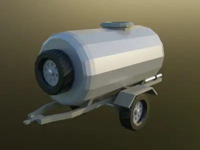 Tank trailer Low-poly 3D model