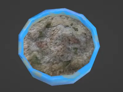 Stylized Low Poly rice bowl Free low-poly 3D model