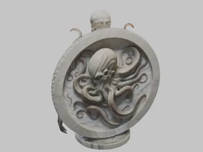 Cthulhu Scuplture Old Ones Decoration Lovecraft Low-poly 3D model