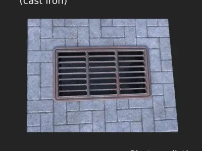 Sewage grate LOW PBR Low-poly 3D model