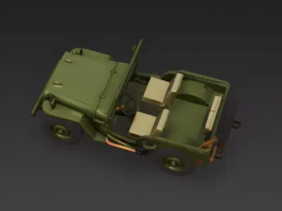 Iconic WWII Light Utility Vehicle  3D Model Low-poly 3D model
