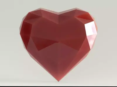 Low poly Heart polygonal Free 3D model