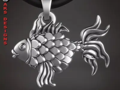  Pendant  organic Jewelry Fish 1 3D print model