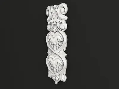 Carved decor vertical  3D model purchase
