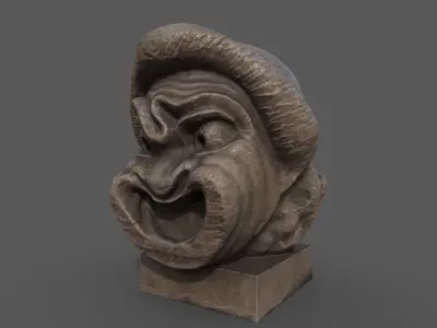 Theatre mask from Athens  1 Low-poly 3D model