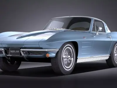 Chevrolet Corvette C2 Coupe 1963 VRAY 3D model