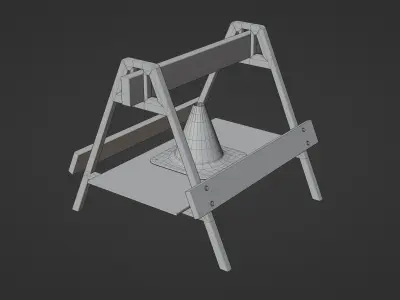 Safety Barrier Low-poly 3D model