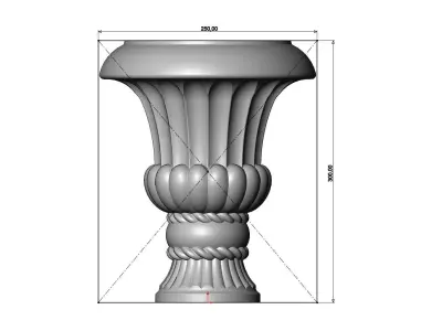 Decorative Vase and Urn with rope motifs 3D print model
