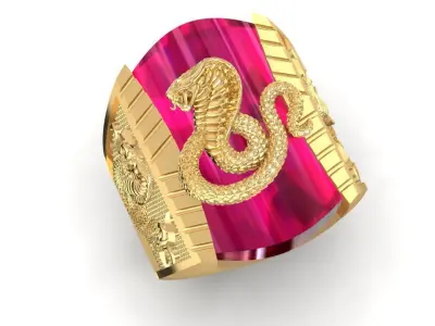 Luxury Snake Signet Ring for Men  1089 3D print model