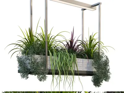 indoor metal box plant set 231 3D model