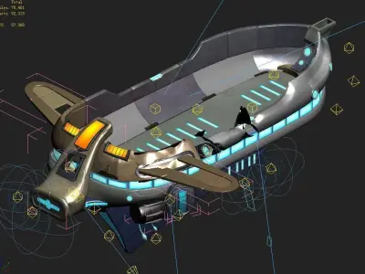 Space-material transport vehicle 3D model