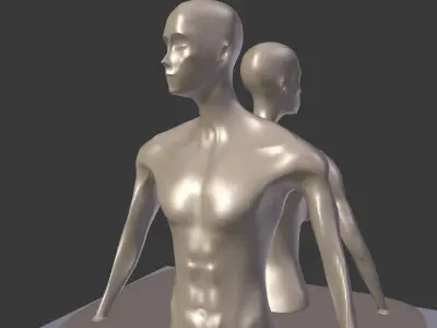 Abstract Man and Woman Statue 3D model