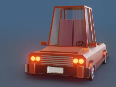 Stylized low poly Car 3D model  3D model