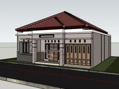 House 10x12m code 410 - Sketchup 3D model