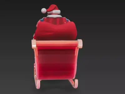 Cyberpunk Santa Claus Futuristic Santa with Neon Sleigh 3D Model 3D model