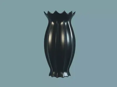 Vase porcelain black 3 3D model