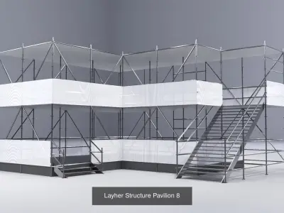 Layher Structure Pavilions - 5 Pack PART 2 3D Model Collection
