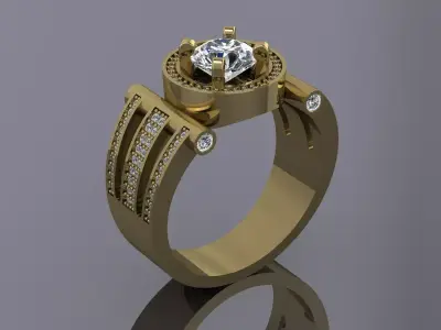 Jewelry Mens Ring Gold 3D print model