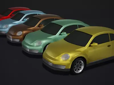Compact Car Generic Low-poly 3D model