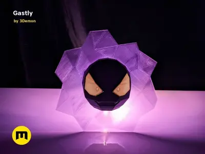 Gastly Low Poly Vapor Decoration 3D print model