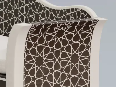 Moroccan wooden daybed 3D model