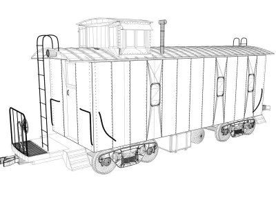 Caboose Train Car 3D model