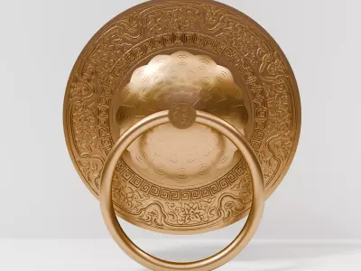 Chinese Style Vintage Door Knocker 7- High Poly 3D Model 3D print model