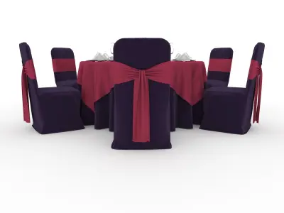 Banquet Table and Chair 53 3D model