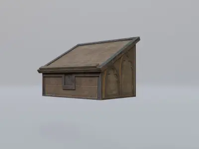 Bookstand 1 wooden box Low-poly 3D model