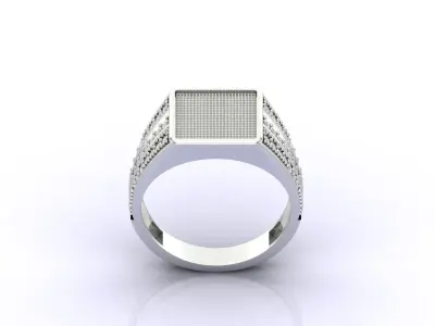 Print Ready STL 3DM  Gents Rings Diamond Men Ring  3D print model 59
